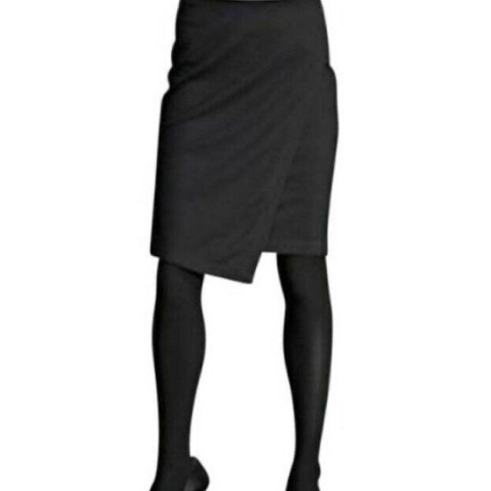 Cabi Black Asymmetrical Faux Wrap Skirt Sz 2